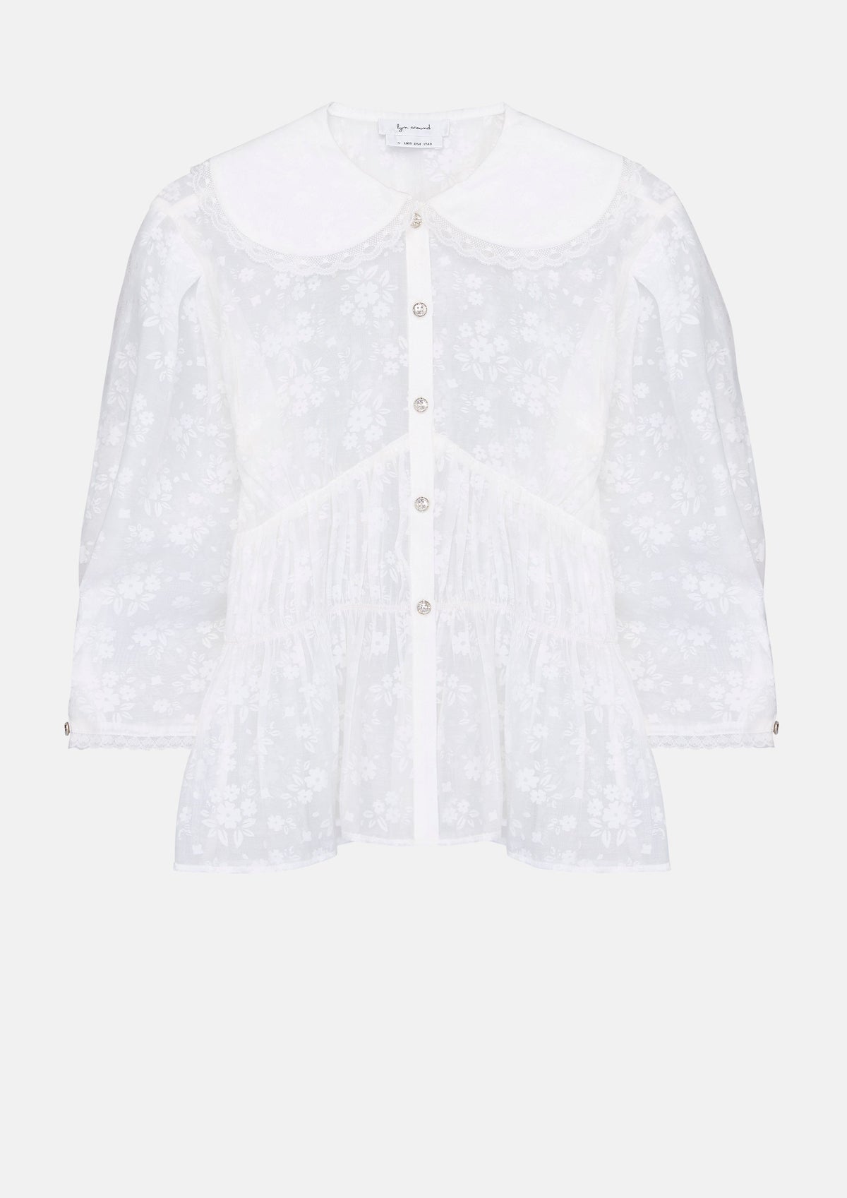 Lace Tiered Hem Long Sleeve Blouse Sacred Botanica