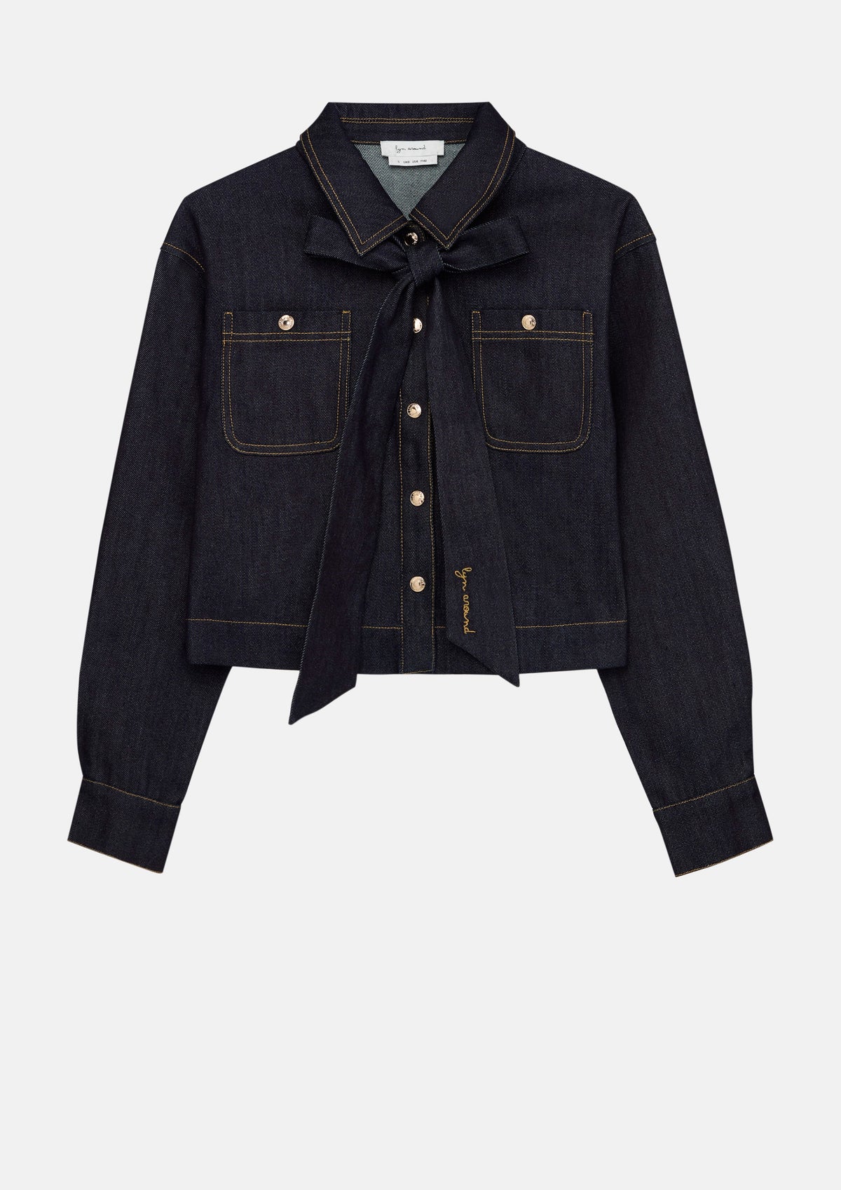 เสื้อเดนิมฝีตะเข็บคอนทราสต์ คอลเลกชัน Basic Denim