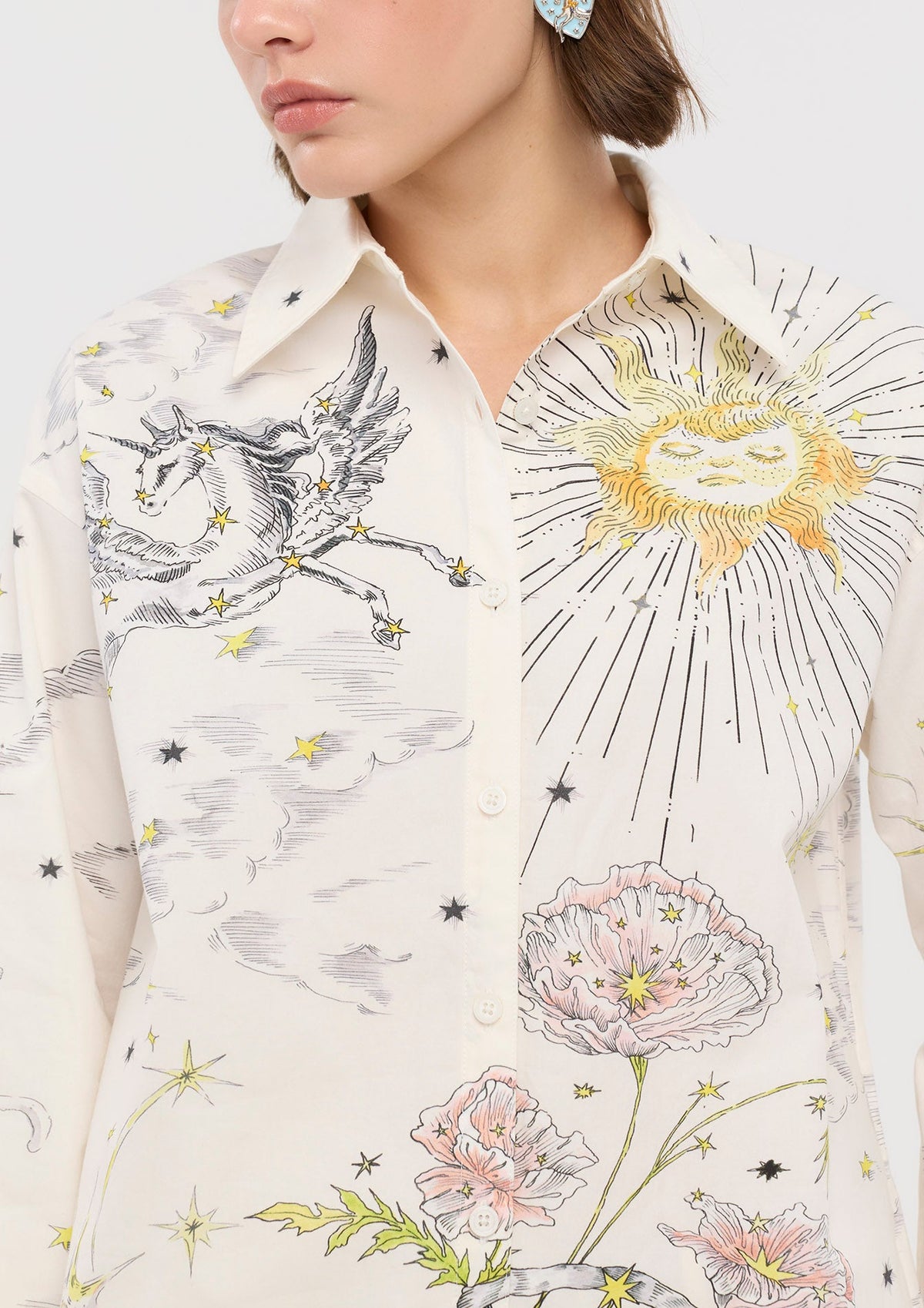 Star Zodiac Print Shirt In Dream's Orbit