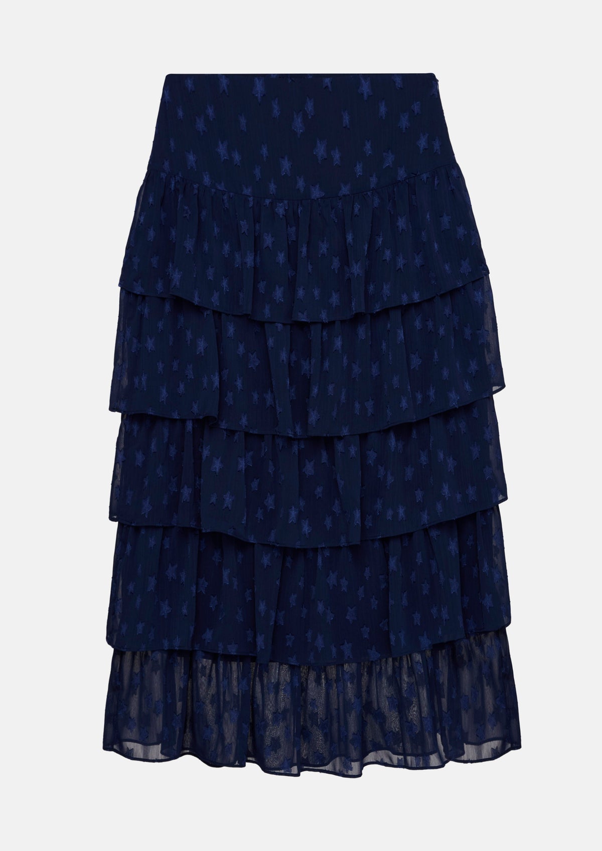 Star Embroidered Ruffle Skirt In Dream's Orbit