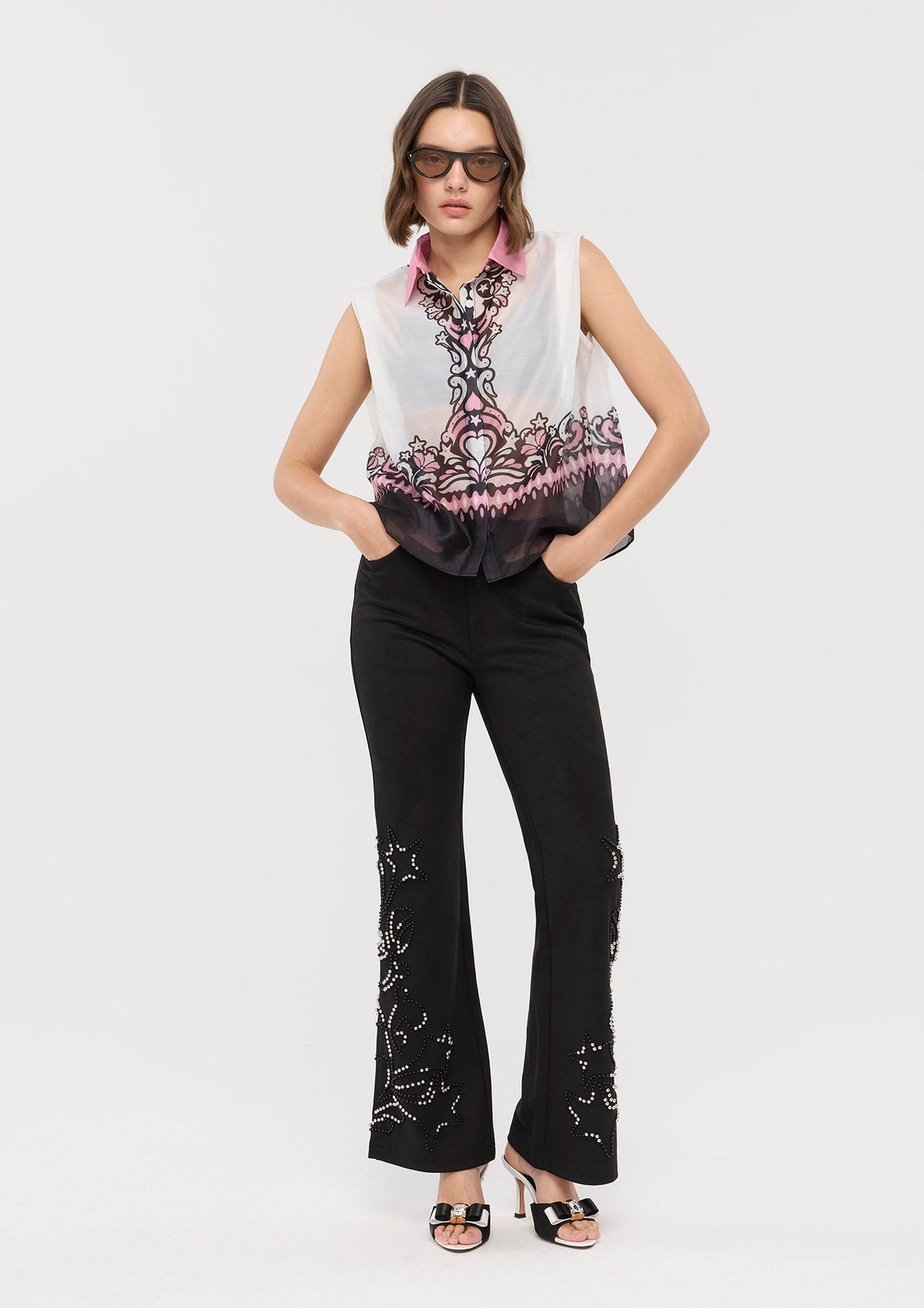 Sheer Paisley Print Blouse Cosmic Remedy