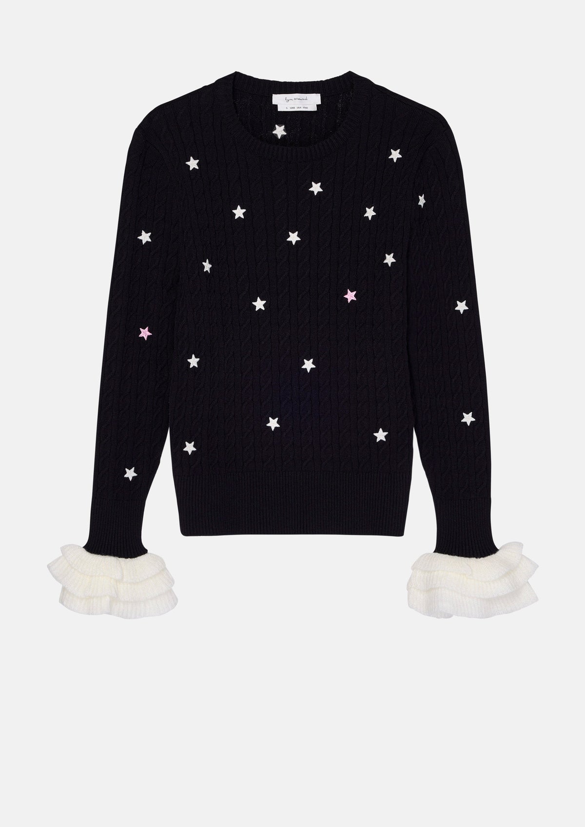 เสื้อนิตถักเคเบิลแต่งลายดาว คอลเลกชัน In Dream's Orbit