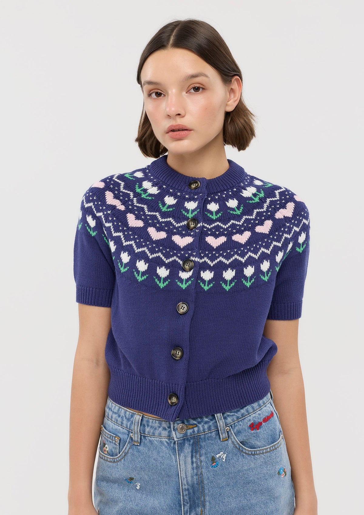  Knitted Short Sleeve Top Sacred Botonica