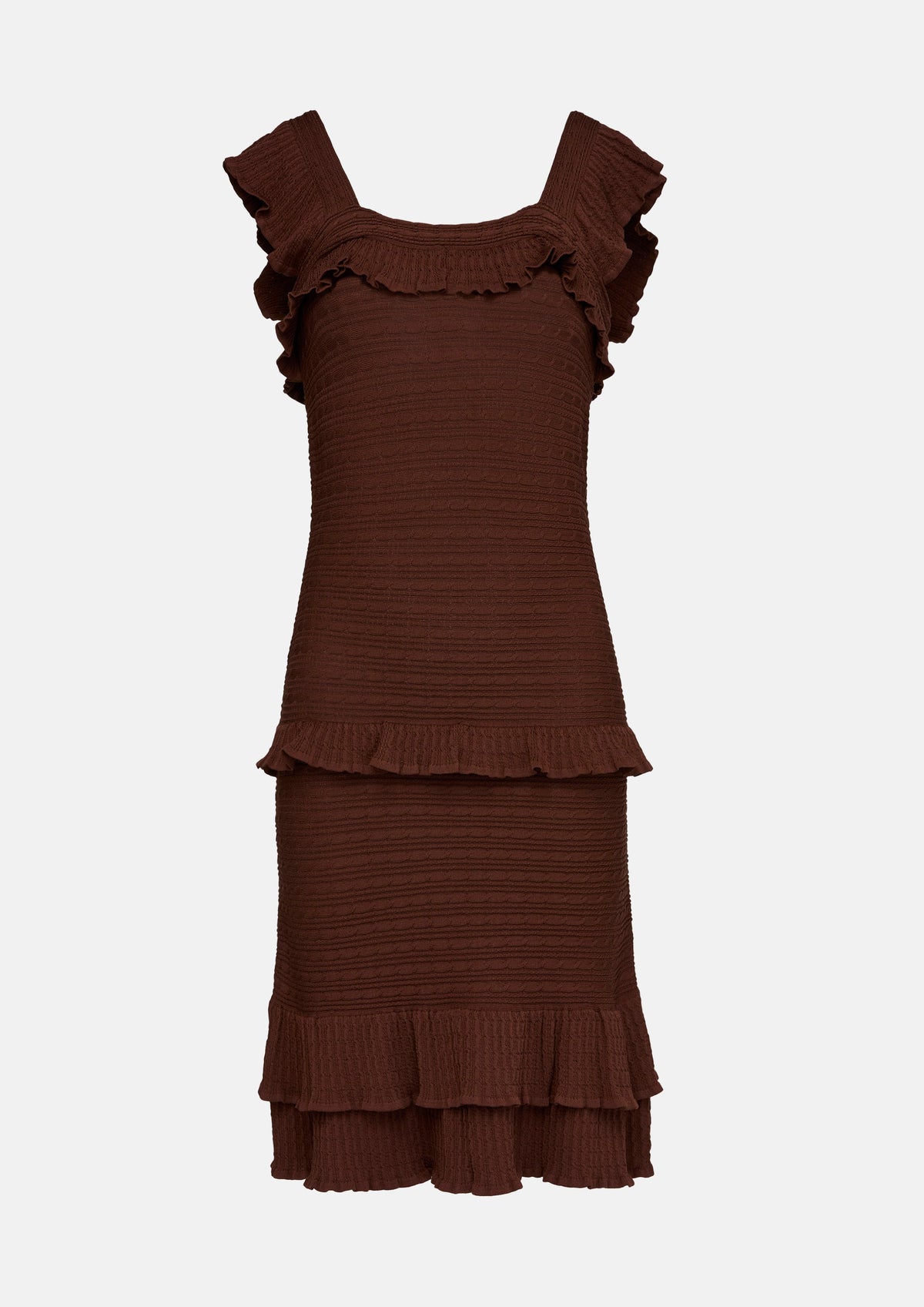 Frill Knitted Mini Dress In Dream's Orbit