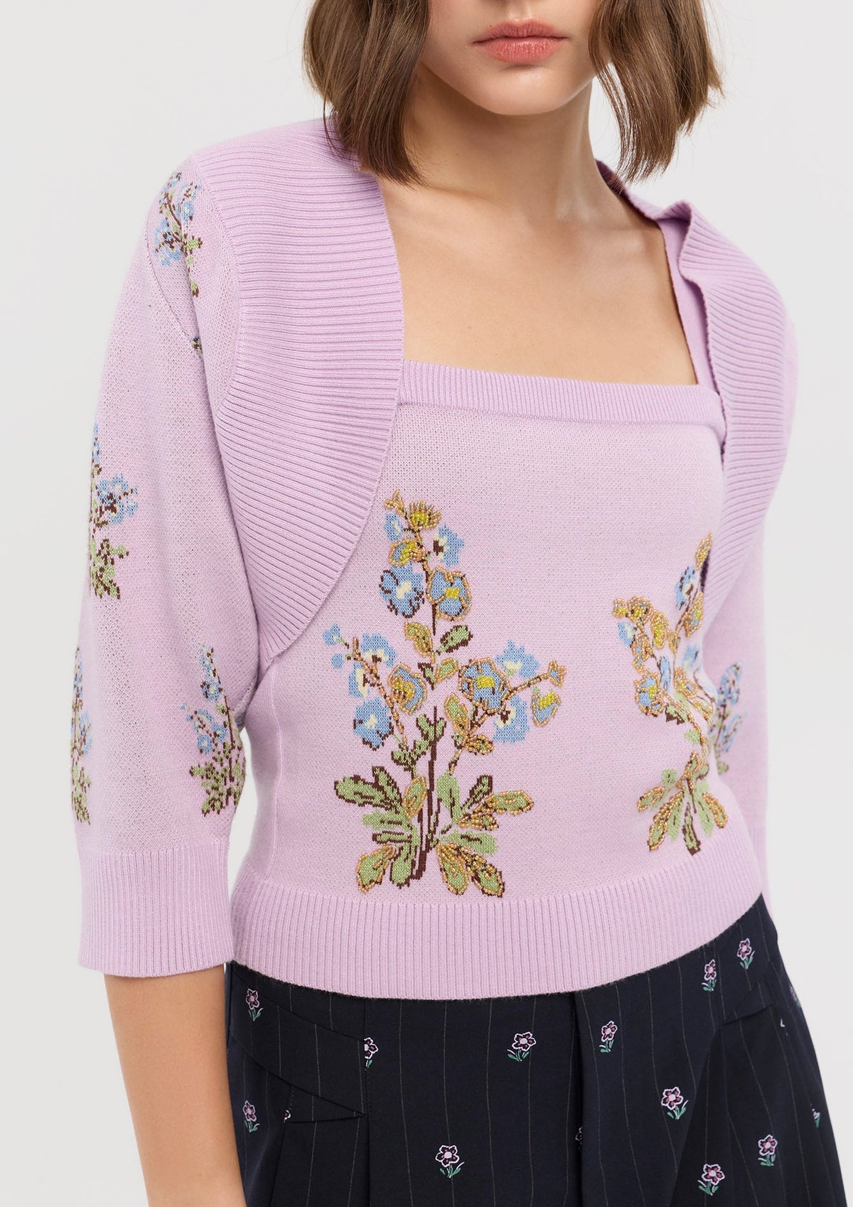Floral Knitted Long Sleeve Top Sacred Botanica