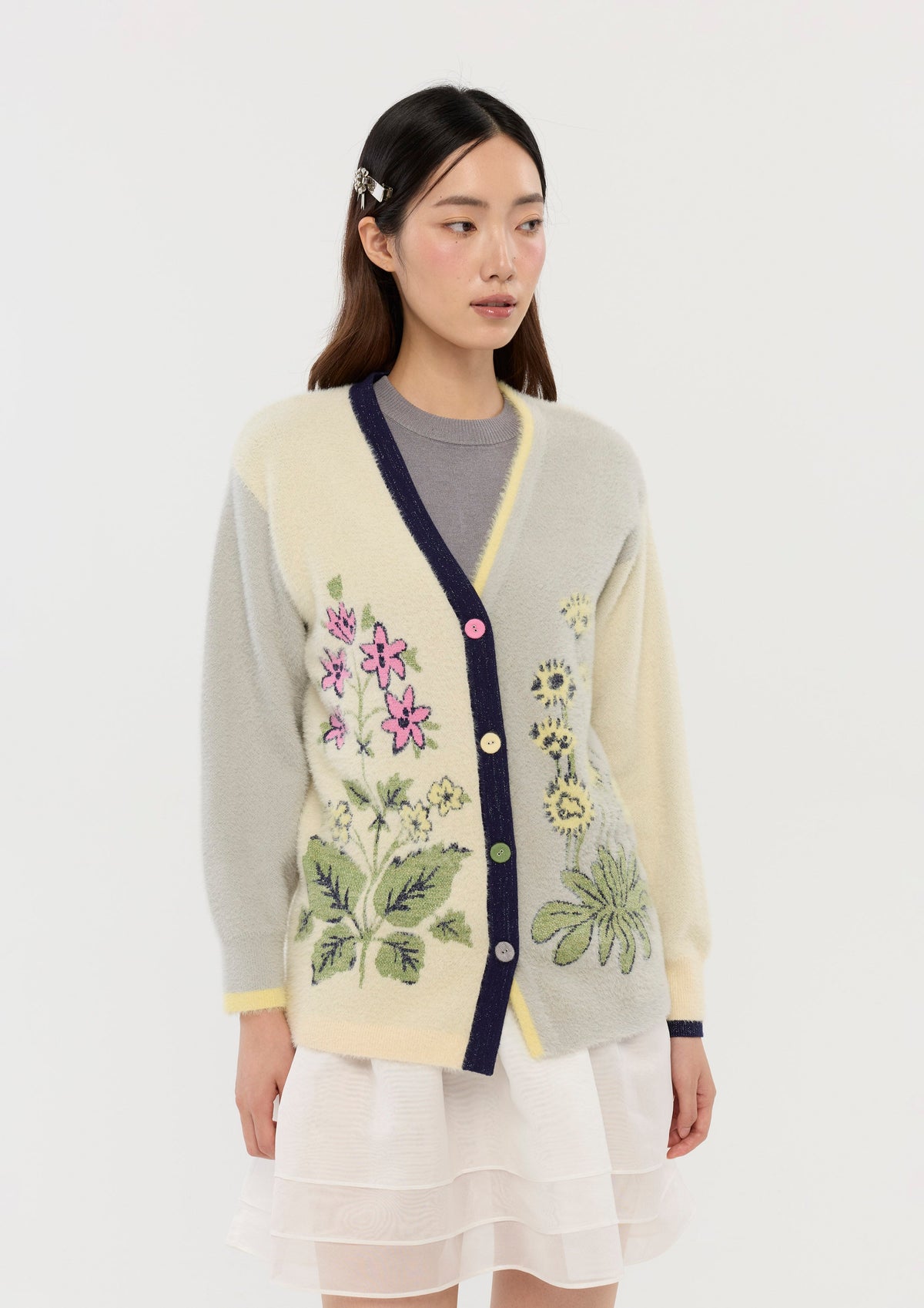 Floral Fuzzy Cardigan Sacred Botanica
