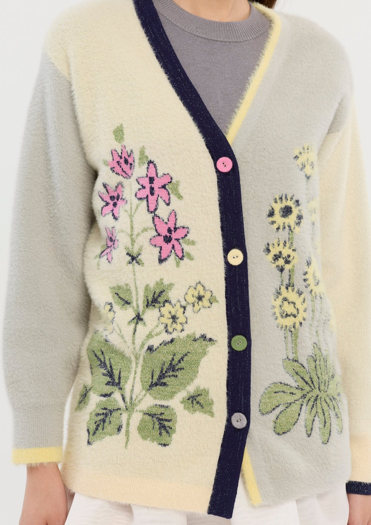 Floral Fuzzy Cardigan Sacred Botanica