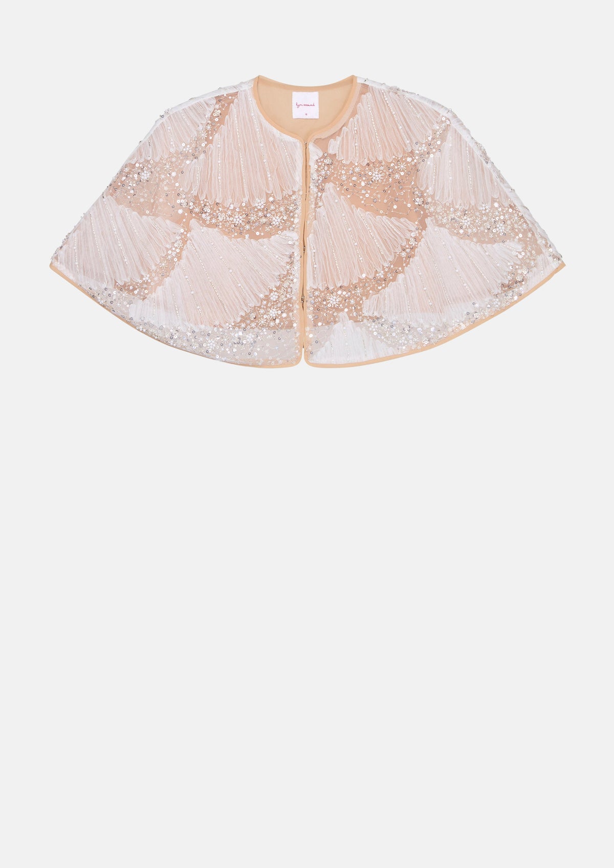 Sequin With Crystal Embellished Cape Jacket Crystal Habit