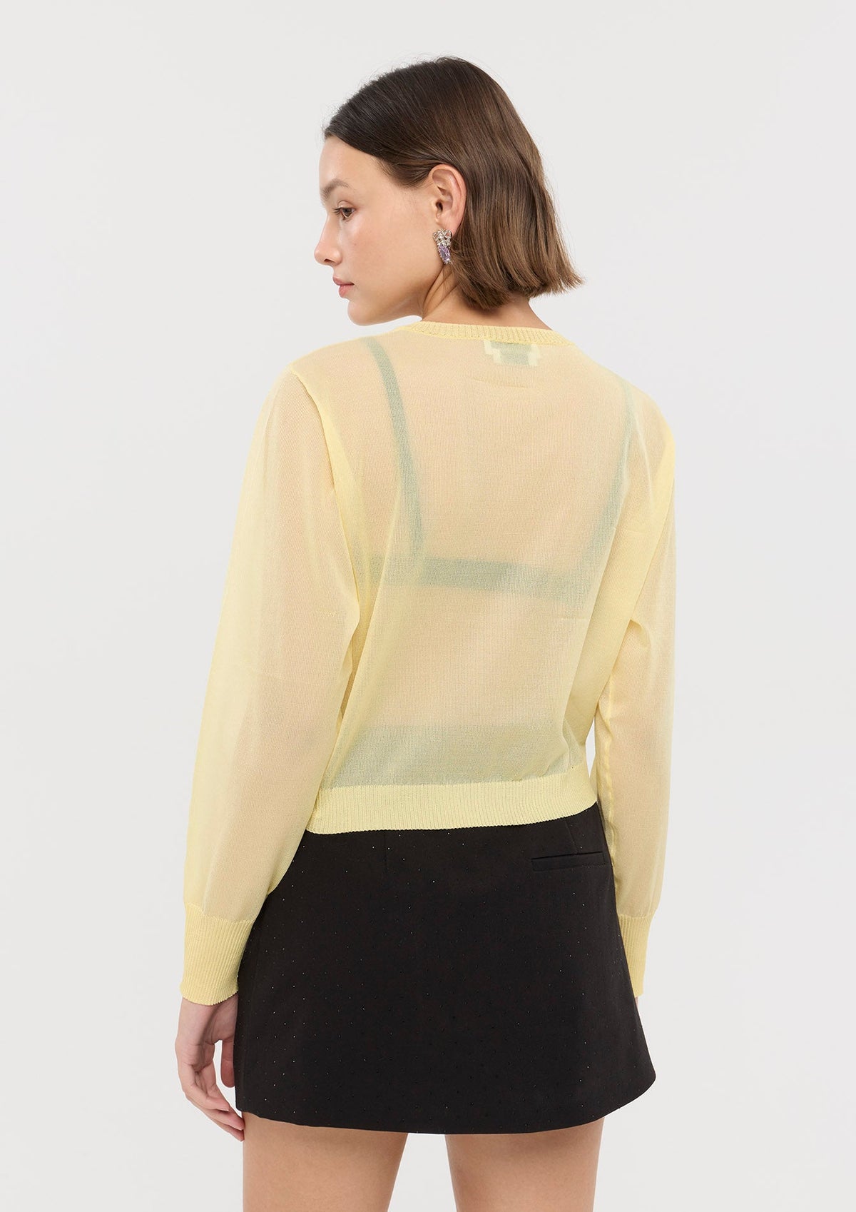 เสื้อคาร์ดิแกนผ้าเชียร์แขนยาว คอลเลกชัน Sacred Botanica