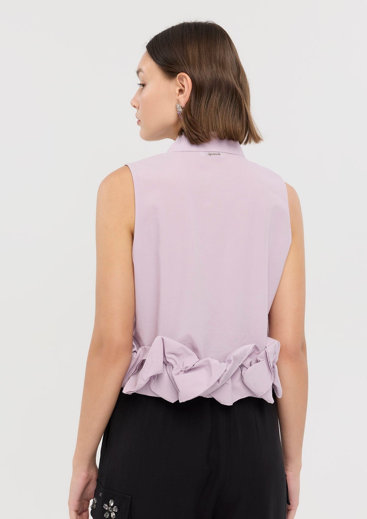 เสื้อเบลาส์ครอปแต่งเลื่อมและลูกปัดคริสตัล คอลเลกชัน Sacred Botanica