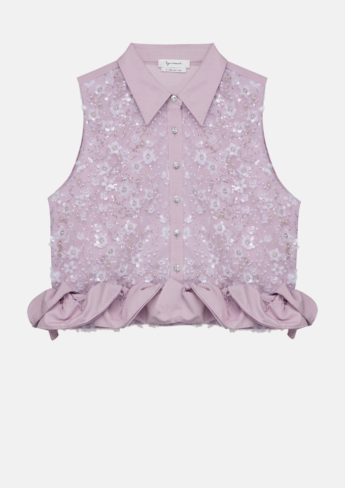 เสื้อเบลาส์ครอปแต่งเลื่อมและลูกปัดคริสตัล คอลเลกชัน Sacred Botanica
