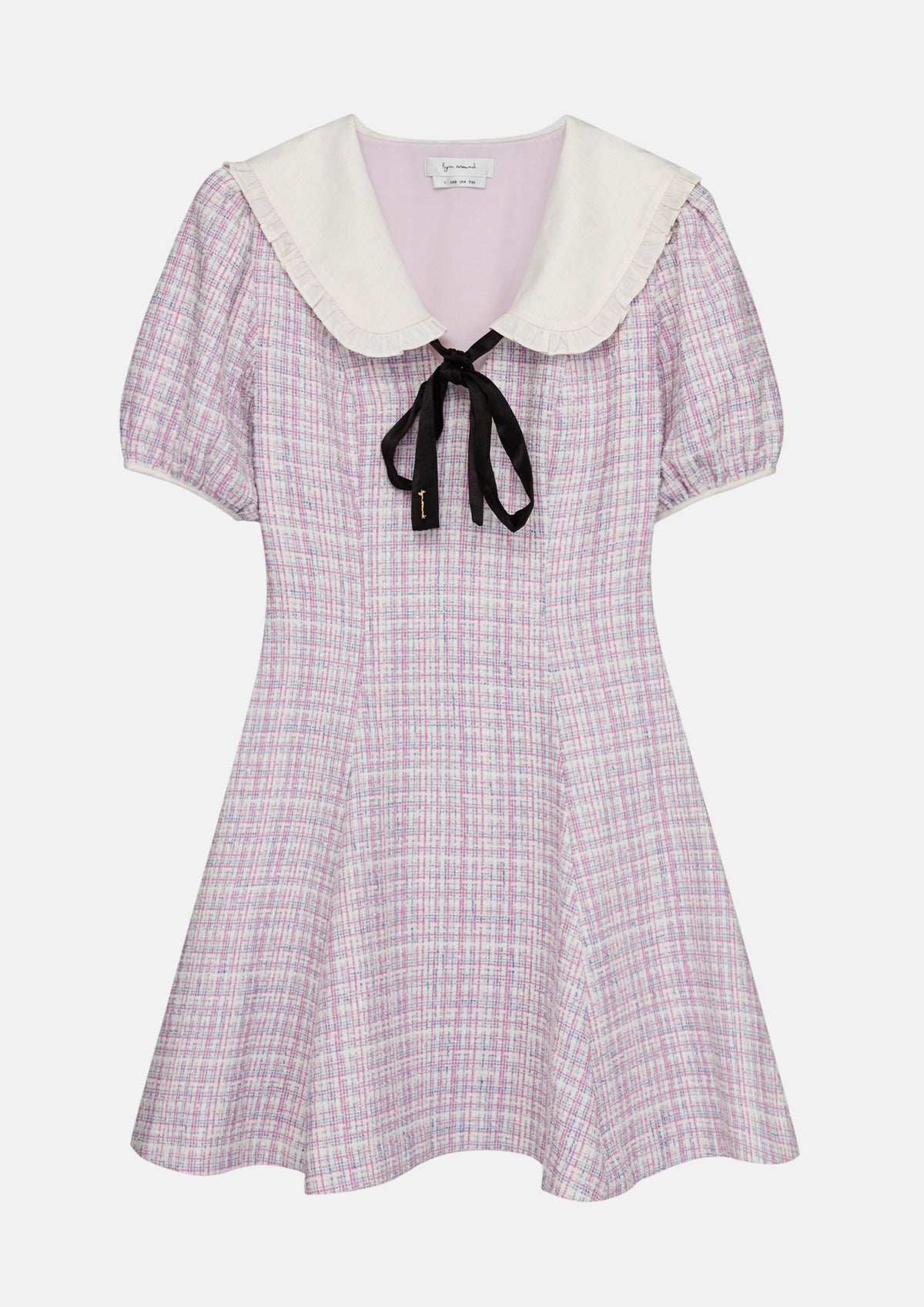 เดรสสั้นผ้าทวีดแขนเสื้อพองสั้น คอลเลกชัน Sacred Botanica