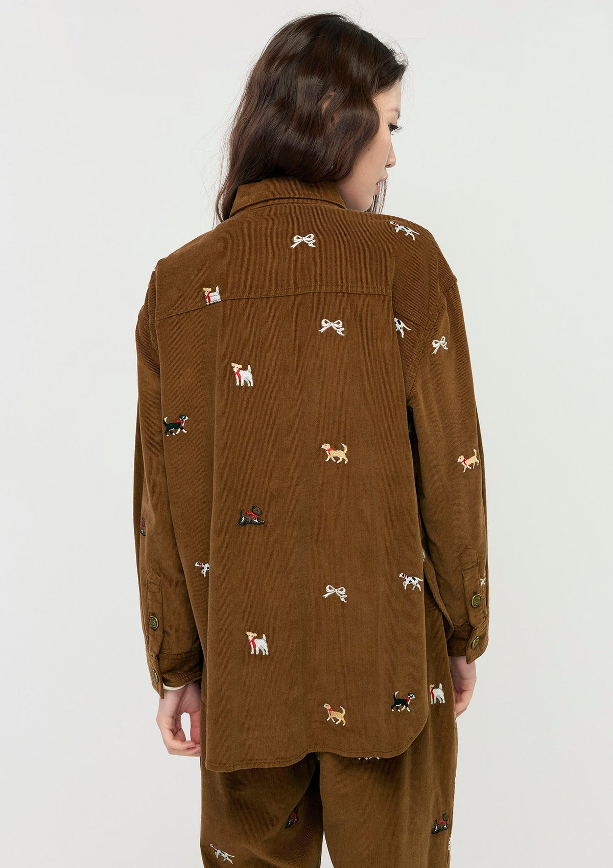 เสื้อเชิ้ตแขนยาวลายสุนัข คอลเลกชัน Holiday Sweetheart