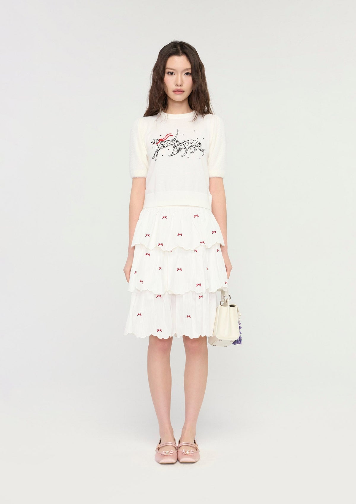 เสื้อแขนสั้นลายกราฟิกสุนัข คอลเลกชัน Holiday Sweetheart