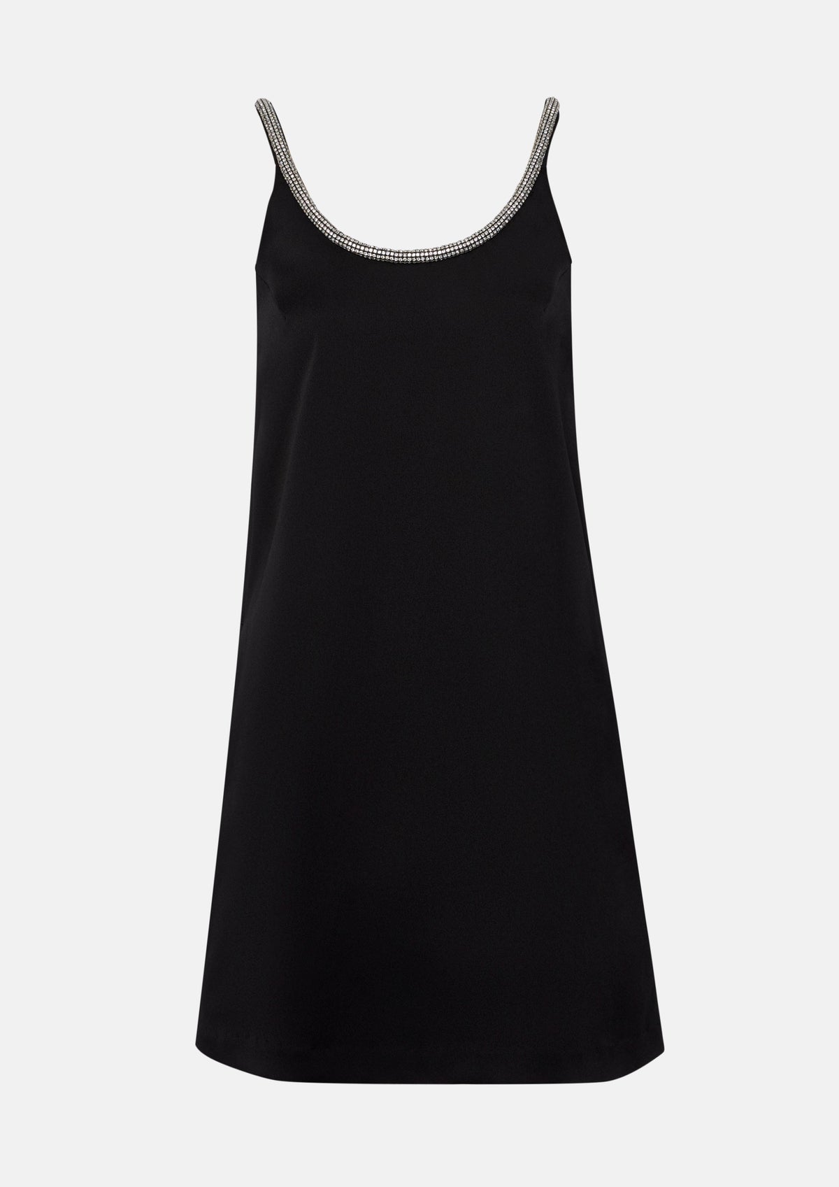 Embellished-Neckline Sleeveless Mini Dress After Hour