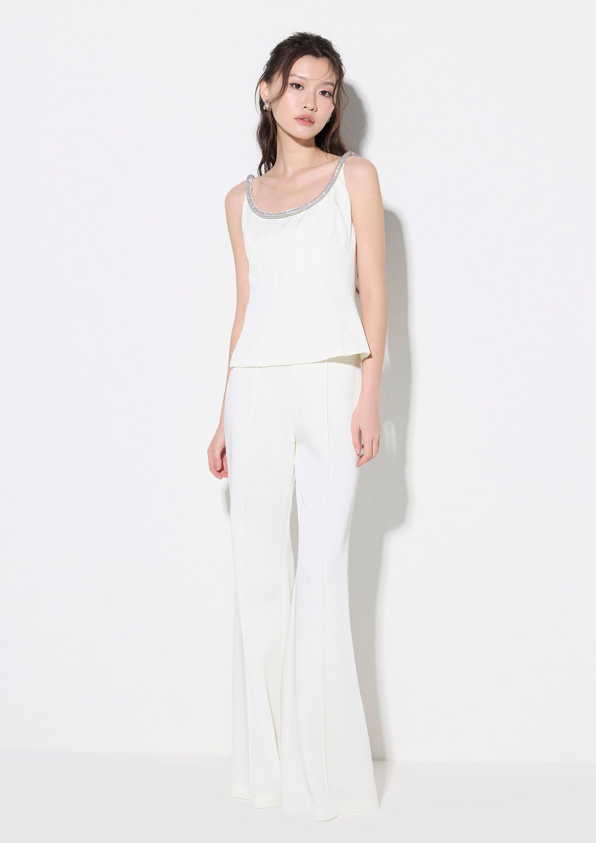 Embellished-Neckline Sleeveless Top After Hour